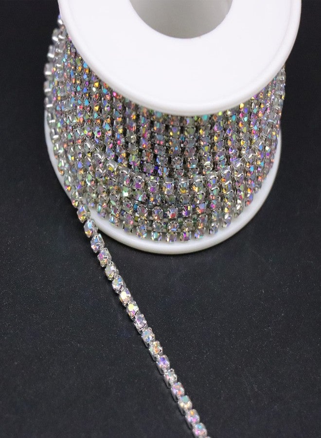 Jerler 10 Yards Crystal Rhinestone Trim SS12/3.0mm, AB Close Chain for Sewing Crafts Ideal Wedding Party Christmas DIY Decoration - Image 5